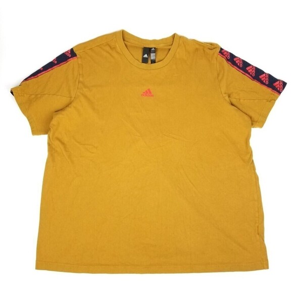 adidas Adicolor Goldenrod Logo Classics 3-Stripes Short Sleeve Tee - Picture 1 of 6